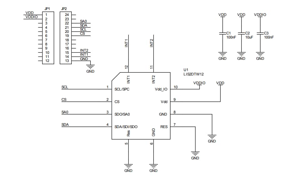 Schematic - STMicroelectronics STEVAL-MKI190V1 Adapter Board